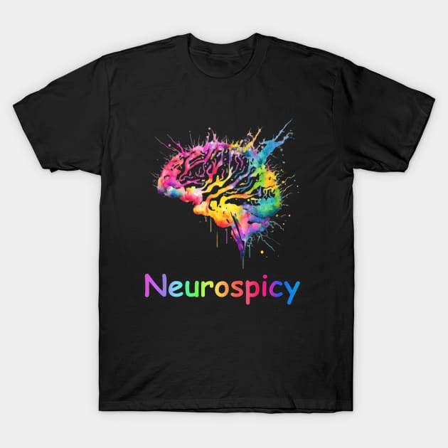 Neurospicy colorful brain T-Shirt by KHWD